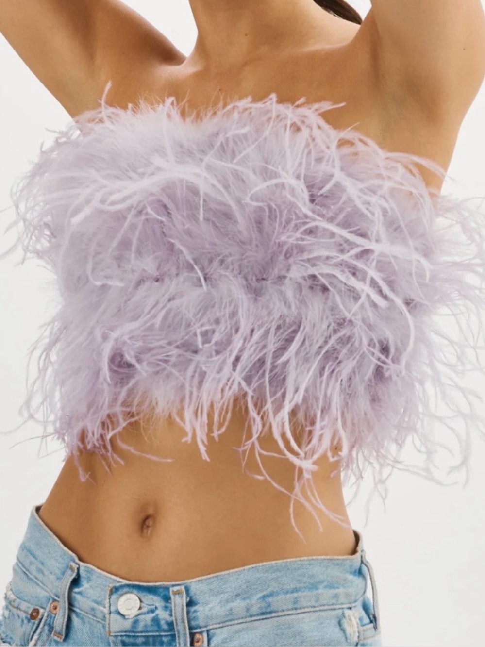 Lamarque Zaina Lavender Feather Bandeau Size S NWT